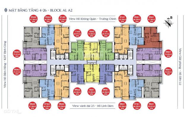 Cắt lỗ 200tr, căn hộ 176 Định Công 1804 (99m2) 1810 (92m2) & 1803 (87,7m2) đã có sổ đỏ 25tr/m2 13719242