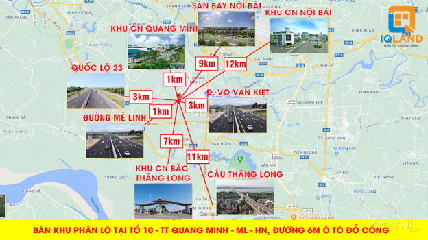 Hot đất Tổ 10 TT Quang Minh 78m2, đường ô tô, giá đầu tư 13724069