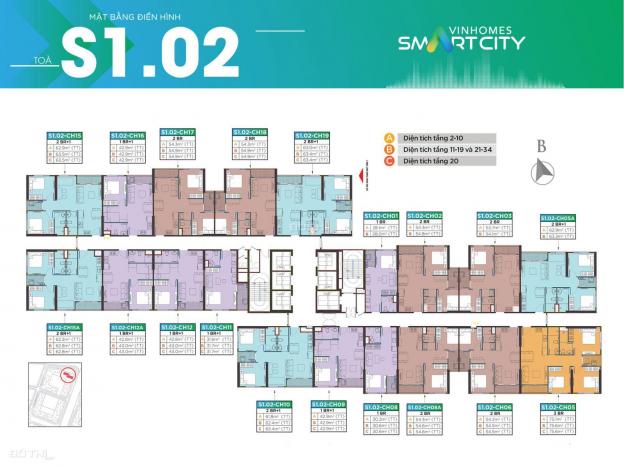 Chính chủ bán CC Vinhomes Smart City, tầng 1505 - 75,6m2 & 1808 - 30,6m2 tòa S1.02. LH 0782*406*773 13724356