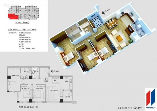 Bán căn hộ 3PN, 2WC, diện tích 117.8 m2, tòa 17 T2 Hapulico Complex cùng Subhomes 13735120