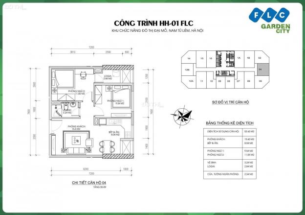 Suất ngoại giao căn thương mại 53m2 HH1 FLC Đại Mỗ với giá rẻ hơn thị trường 13736276