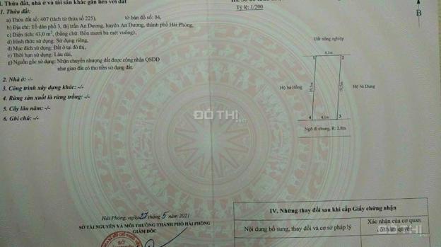 Bán đất tại đường 208, Xã An Dương, An Dương, Hải Phòng diện tích 43m2 giá 650 triệu 13739102