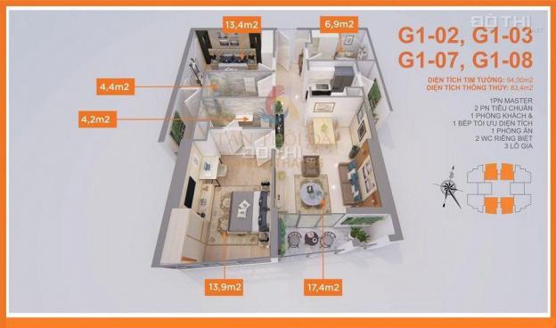 Cần bán gấp căn ngoại giao 3 PN, 83m2, giá 2,5 tỷ, dự án Le Grand Jardin 13739560