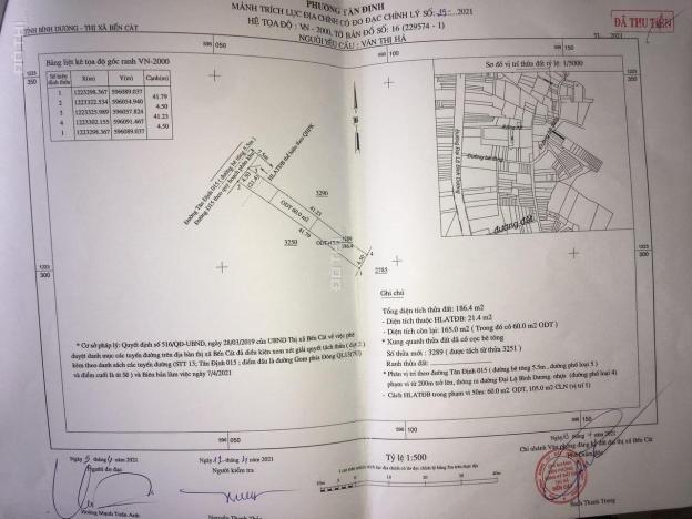 Chủ kẹt tiền bán gấp lô Tân Định cách QL13 500m DT 4,5x41m TC 60m2 đường 6m thông giá 1,65 tỷ 13758781