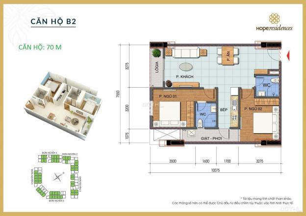 Chính chủ bán căn hộ 70m2 Hope Residence nguyên bản 1.8 tỷ Có sổ Mr Tùng 0972109839 13790627