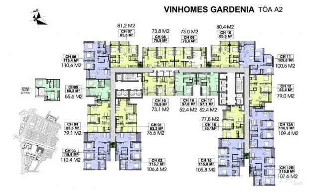 Chính chủ cần bán căn hộ Vinhome Gardenia tầng trung DT 85m2 gồm 2PN, 2 vệ sinh đã có sổ hồng 13796302