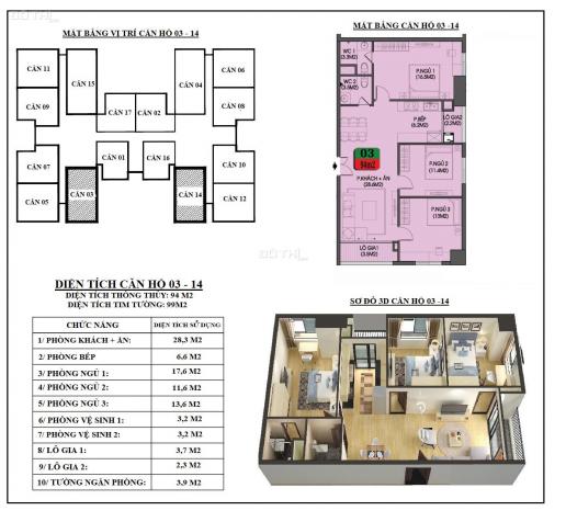 Cơ hội vàng sở hữu siêu phẩm căn hộ góc 3PN 94m2 tầng 25 dự án Housinco Nguyễn Xiển, chiết khấu 5% 13816559