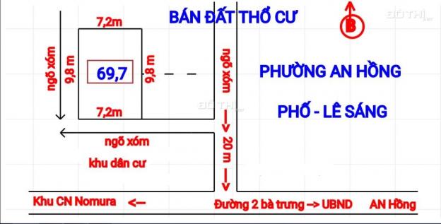 Bán đất tại Xã An Hồng, An Dương, Hải Phòng diện tích 70m2 13832026
