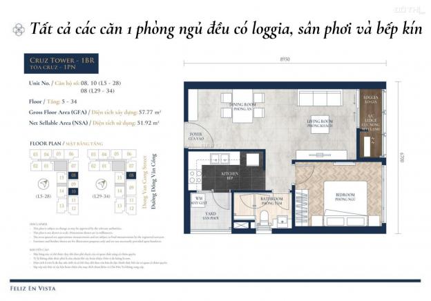 Bán căn hộ 1 phòng ngủ Feliz En Vista giá tốt nhất thị trường 13858704