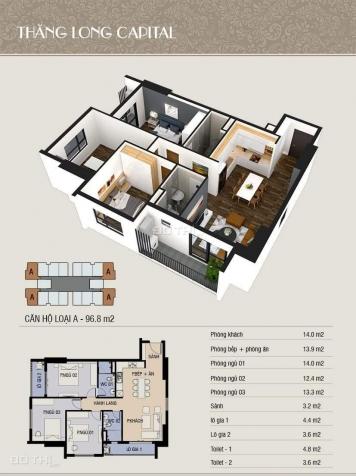 Không nhanh là hết duy nhất chiết khấu 143tr căn 3PN, 96.8m2 Thăng Long Capital tầng trung 13922656