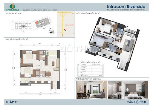 Bán căn hộ chung cư tại dự án Intracom Riverside, Đông Anh, Hà Nội diện tích 60m2 giá 24 triệu/m2 13930681
