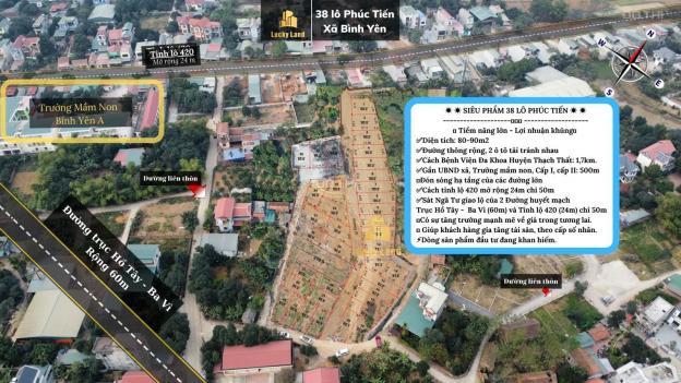 Bán đất nền tại dự án Phúc Tiến, Bình Yên, Thạch Thất. Diện tích từ 80m2, giá từ 980tr 13933204