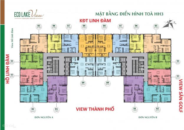 Bán CC Eco Lake View Đại Từ, 1503 - HH3B (75m2) 2.3 tỷ & 1909(90m2) 2.8 tỷ full NT. 0977.989.348 13935002