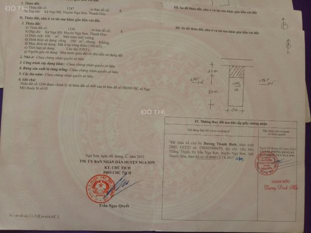 Chính chủ cần bán gấp 4 lô đất thị trấn Nga Sơn, Thanh Hóa, giá tốt 13948313