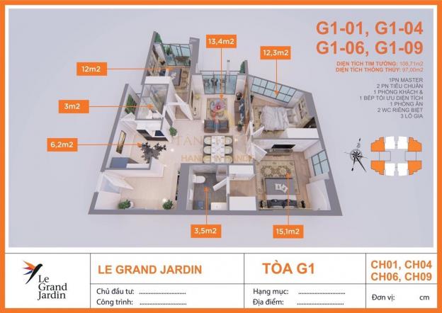Bán căn góc 3PN 97m2 tại Le Grand Jadin nhận nhà ở ngay chỉ 3,027 tỷ CK 7%, vay 0% LS LH 0909860283 13952344