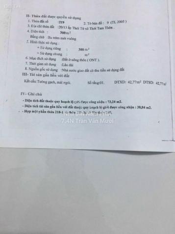 Đất thổ cư 6.4 x 45m, nở hậu 7m mặt tiền Trịnh Thị Miếng gần chợ Thới Tứ, Thới Tam Thôn Hóc Môn 13972650