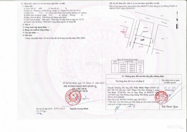 Chính chủ gửi bán đất Võ Thị Thừa An Phú Đông 5x10m giá 2.2 tỷ 13978834