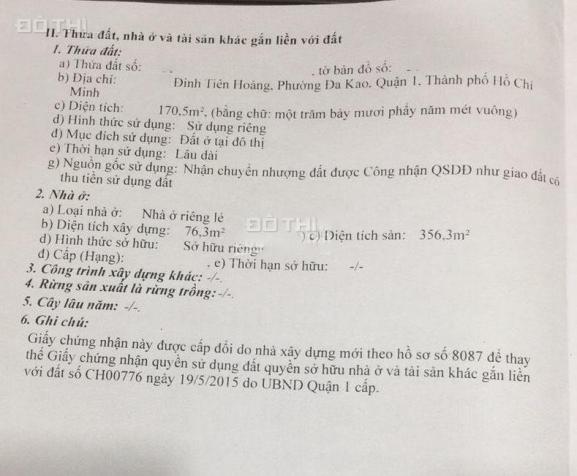 Bán nhà góc 2 mặt tiền Đinh Tiên Hoàng, Quận 1, 1 hầm + 6 tầng, 176m2 đất 14063003