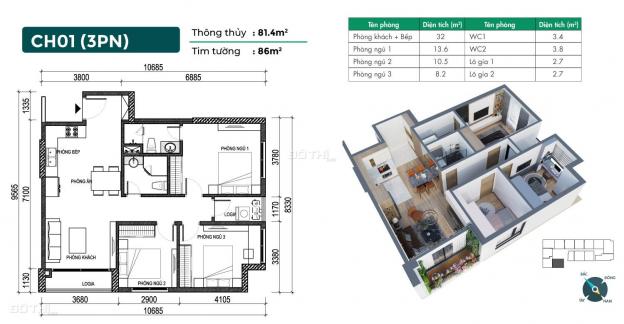 Bán căn góc đẹp nhất dự án Phương Đông Green Home 3PN giá 2,5 tỷ, hỗ trợ lãi suất 0% 18 tháng 14043209