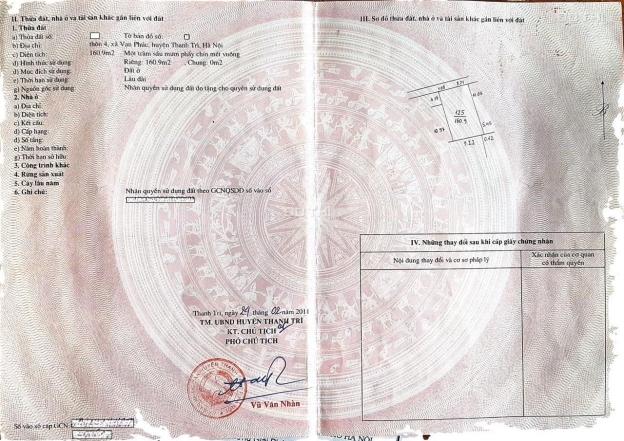 Bán đất 161 m2 thôn 4 xã Vạn Phúc, Thanh Trì. Giá 6,44 tỷ 14079509