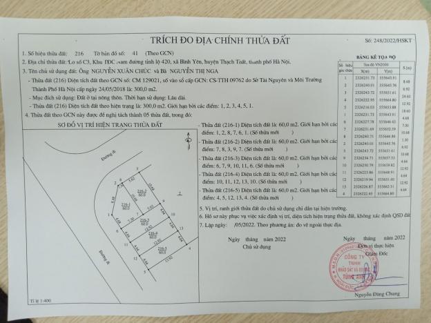 Bán đất tái định cư Bình Yên - công nghệ cao Hoà Lạc lô góc 2 mặt tiền giá F0 chủ đầu tư 14086456