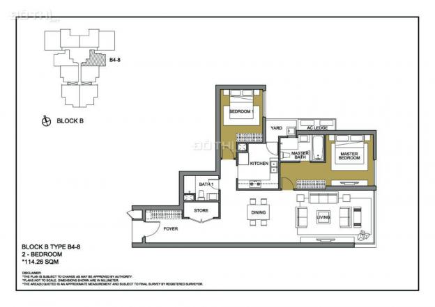 Cho thuê căn 1PN, cửa Tây Nam, đủ đồ tại CC Mulberry Lane, giá 8tr/th. Lh 0903222591 14105204