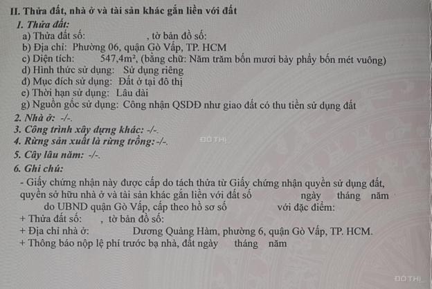 Bán lô đất thổ cư 547m2 hẻm nhựa 12m DQH giá 60 tỷ 14132339