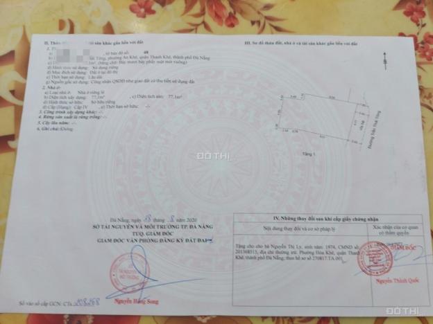Bán lô mặt tiền Trần Thái Tông Thanh Khê tặng nhà C4 14151487