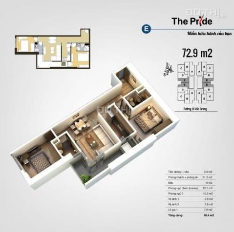 Chính chủ thiện chí bán nhanh, gấp căn hộ tầng trung 73m2 2 PN CT3 The Pride, Hà Đông, Hà Nội 14162589
