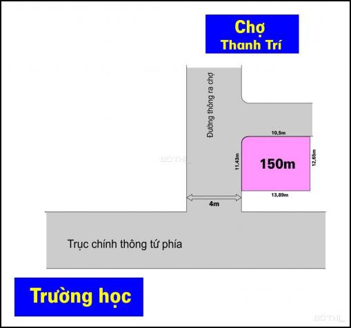 Lô góc 2 MT - chia đôi được - đường 4m ngõ thông thoáng - cách chợ Thanh Trí 200m 14176157