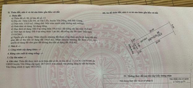 Bán lô đất trong dân 110m2 tại Tân Liễu - Yên Dũng - Bắc Giang giá rẻ cho nhà đầu tư 14193541