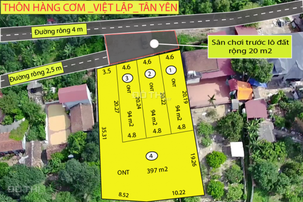 Bán đất tại Việt Lập Tân Yên Bắc Giang diện tích 397 m2, chỉ 2,5 tr / m2 14198148