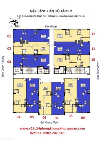 Bán nhanh  căn 04 chung cư C14 Bùi Xương Trạch DT: 67,26m2 giá 2 tỷ. LH: 0904999135 14200222