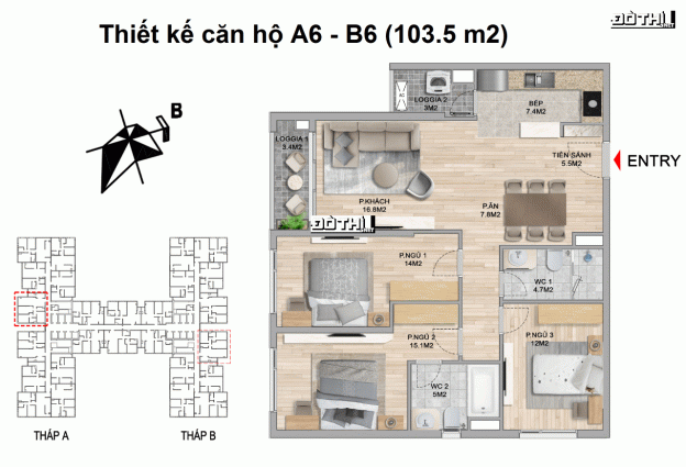 Chỉ 5.59 tỷ sở hữu căn hộ cao cấp 3PN The Zei 14210577