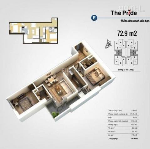 Chính chủ thiện chí bán nhanh, gấp căn hộ tầng trung 73m2 2 PN CT3 The Pride, Hà Đông, Hà Nội 14214336