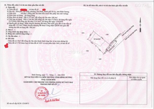 Đất dân chính chủ chợ Tân Bình, Dĩ An, Bình Dương. Diện tích lớn giá rẻ 14233941