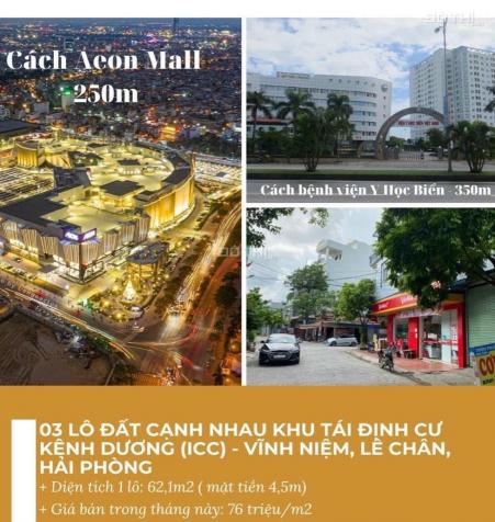 Bán 3 lô đất cực hiếm tại khu tái định cư Kênh Dương (ICC), Vĩnh Niệm, Lê Chân, Hải Phòng 14244996