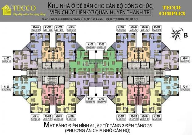 Cho thuê căn hộ 03 tòa A1 CC Tecco Thanh Trì, DT: 85m2 giá: 8 triệu/th. LH: 0904.999.135 14246668