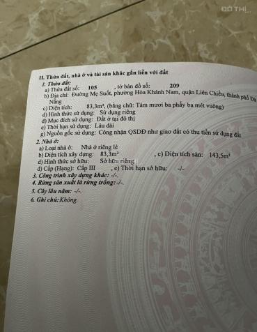 Chào bán nhà 2 tầng MT kẹp kiệt đường Mẹ Suốt gần ngay trường ĐHSP TT Quận Liên Chiểu 14269032
