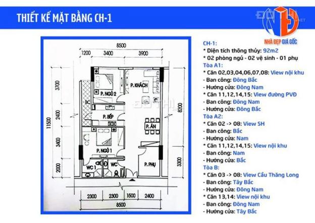 Chính chủ bán căn hộ đủ đồ 92m2 nhìn cầu Sông Hồng toà nhà IA20 Ciputra 14340879