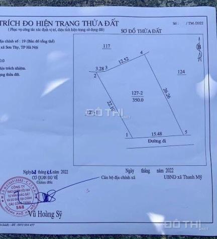 Giá chỉ 400tr có ngay 350m2 đất làm nhà vườn cực đẹp tại Thanh Mỹ Sơn Tây, giấy tờ xã cấp 14362362