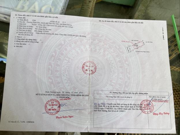 Bán nhanh lấy lộc đất nhánh DX 083 Định Hoà TMD, BD DT 5x19m thổ cư 60m2 giá chỉ 1,8 tỷ 14389925