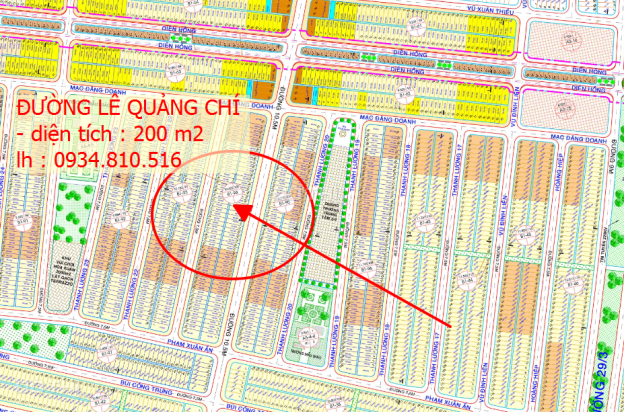 BÁN LÔ 200 M2 ĐƯỜNG LÊ QUẢNG CHÍ , ĐÔNG NAM PHƯỜNG HÒA XUÂN . 14407839