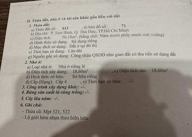 Bán đất tại Đường 7, Phường Tam Bình, Thủ Đức, Hồ Chí Minh diện tích 51m2 giá 4.1 Tỷ 14426438