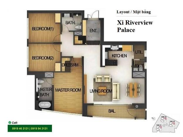 Cho thuê căn hộ tầng cao tháp 103, diện tích 144m2 Xi Riverview Place 14429262