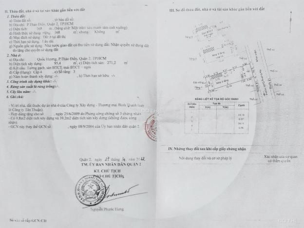 Bán nhà hxh đường Quốc Hương, Thảo Điền. Diện tích 168m2. Giá tốt. LH 0903652452 Mr. Phú 14443724