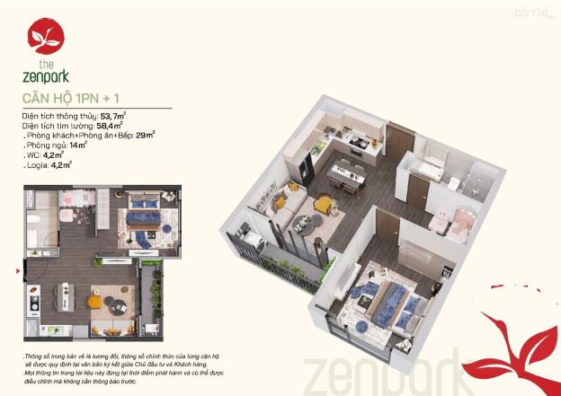 Bán căn hộ 1PN + 1 The Zenpark - Vinhomes Ocean Park, 59m2, 2.2 tỷ 14471426