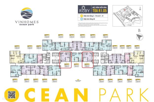 Bán căn hộ 1PN + 1 The Zenpark - Vinhomes Ocean Park, 59m2, 2.2 tỷ 14471426