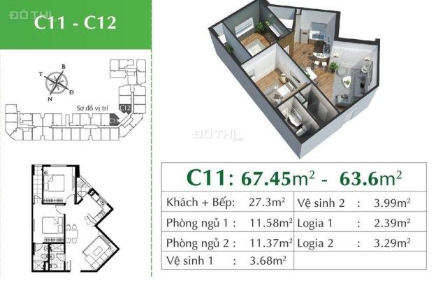 Bán lỗ căn hộ 2PN KĐT Việt Hưng đã có sổ, 72 m2 giá 2.7  tỷ (Nội thất hoàn thiện) 14474649