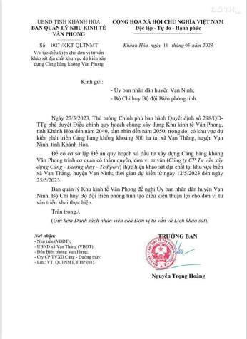 Hot đất nền sân bay Vân Phong, Vạn Ninh, 1000,3m2 chỉ 599tr (sổ hồng chính chủ) 14479795